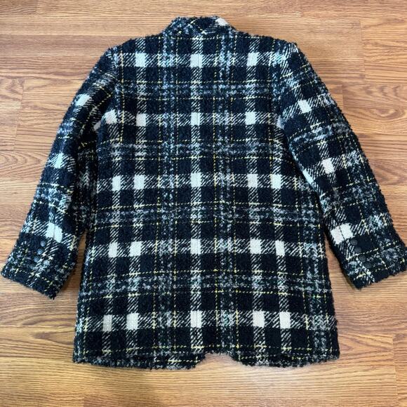 Veronica Beard Black wool Blend Crispin Tweed boxy oversized Coat size 10 - Picture 12 of 13